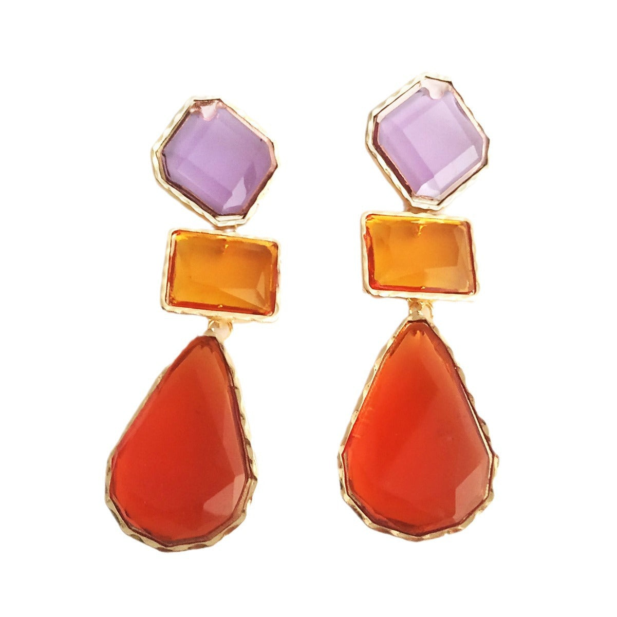 Wholesale Irregular Geometric Transparent Resin Earrings