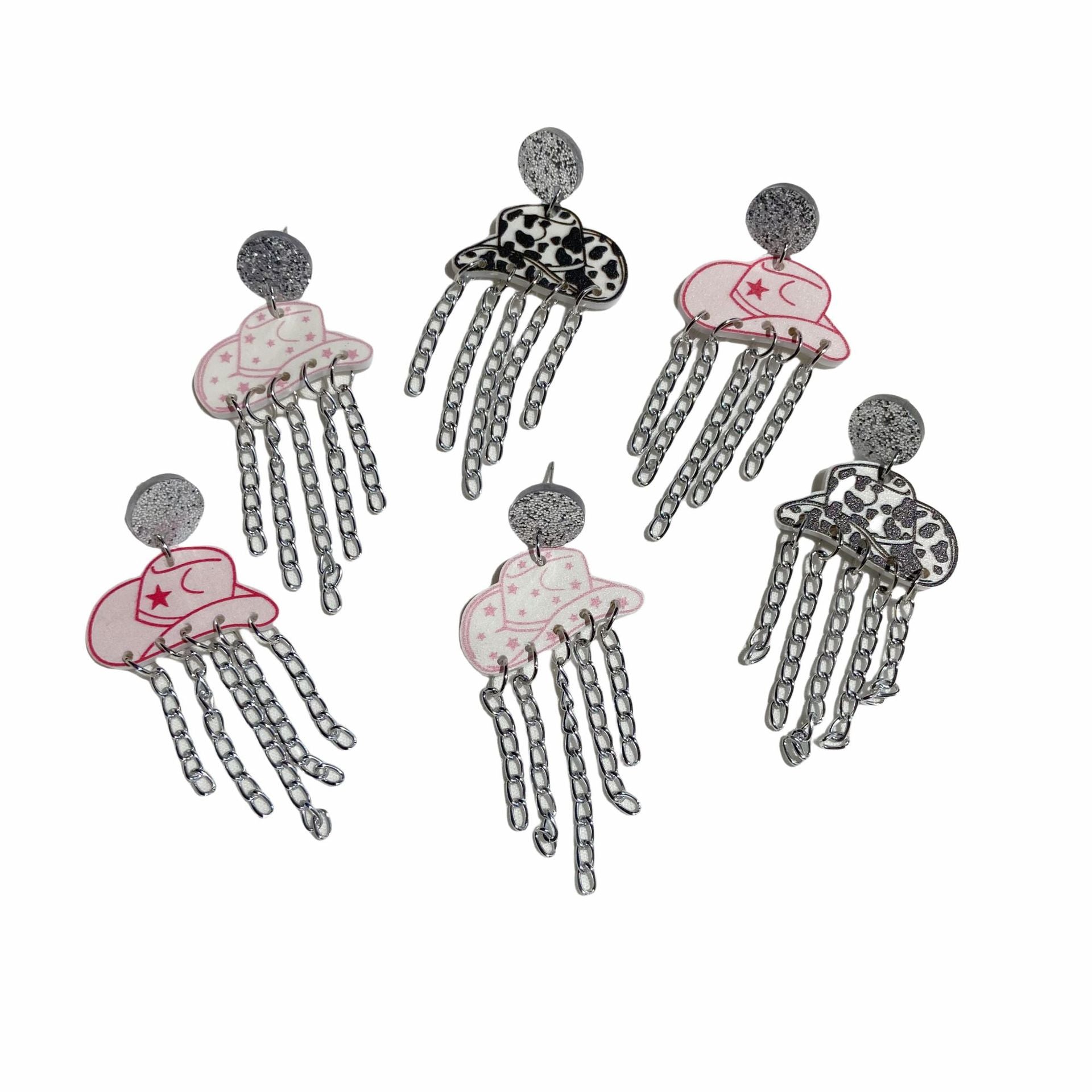 Wholesale Cowboy hat tassel earrings