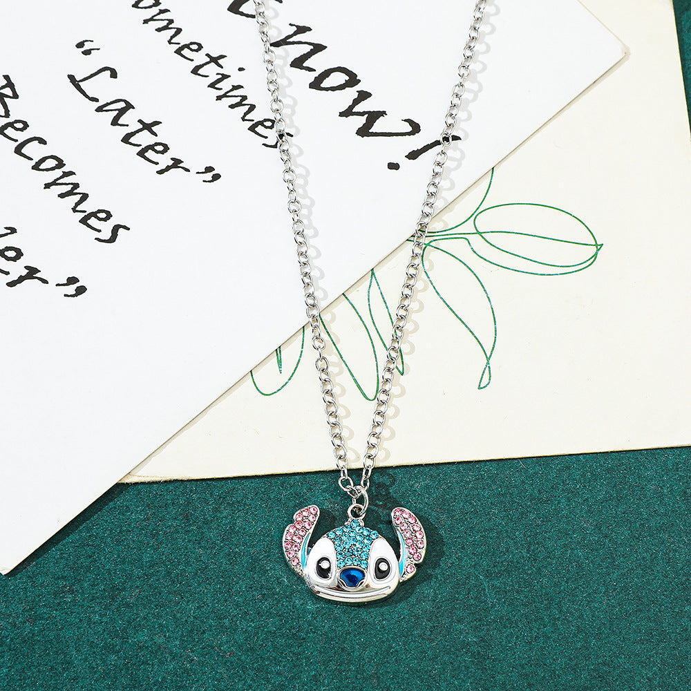 Wholesale Cute Cartoon Rhinestone Drop Necklace