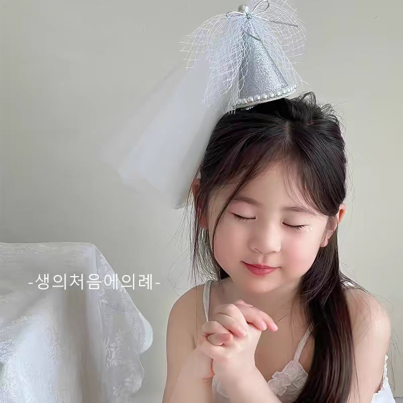 Wholesale Bow Lace Veil Birthday Hat Hairpin