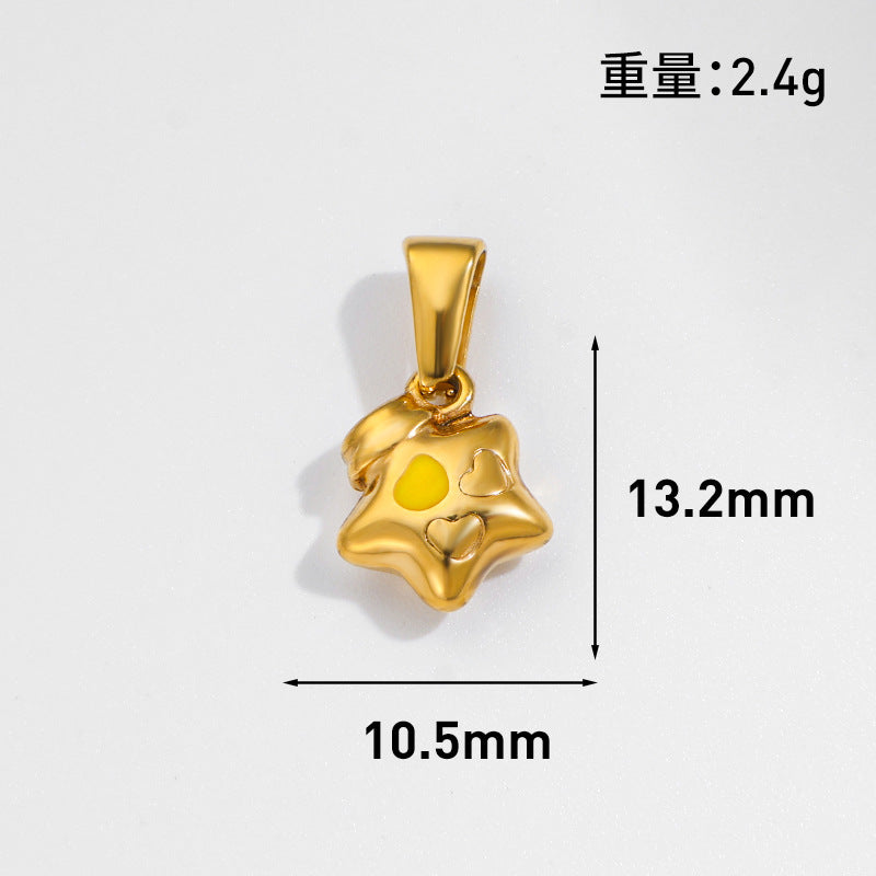 Wholesale 10pcs Sun Star Moon Octagonal Star Geometric Stainless Steel Pendant