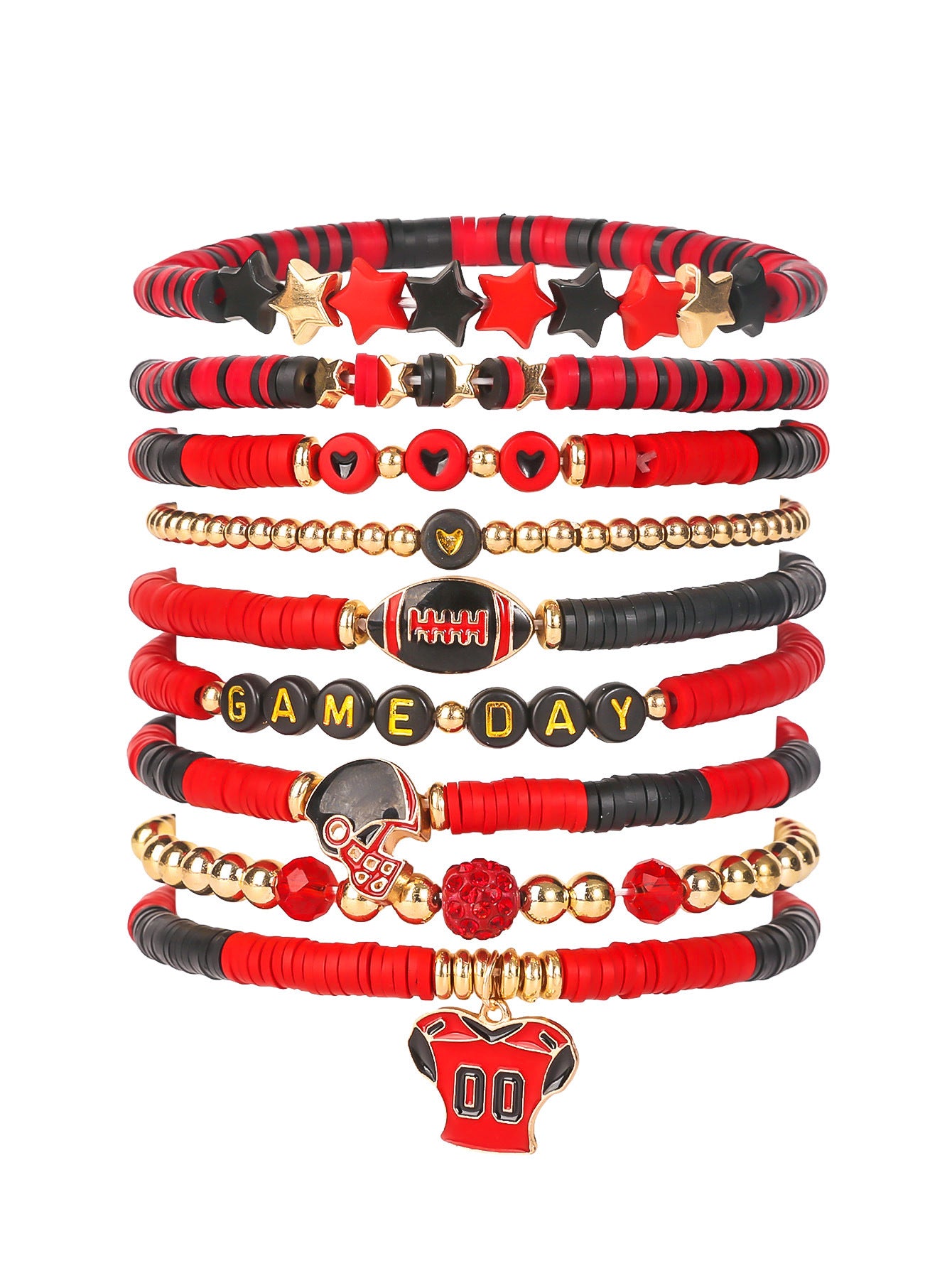 Wholesale rugby multi-layer stackable Bracelet Set