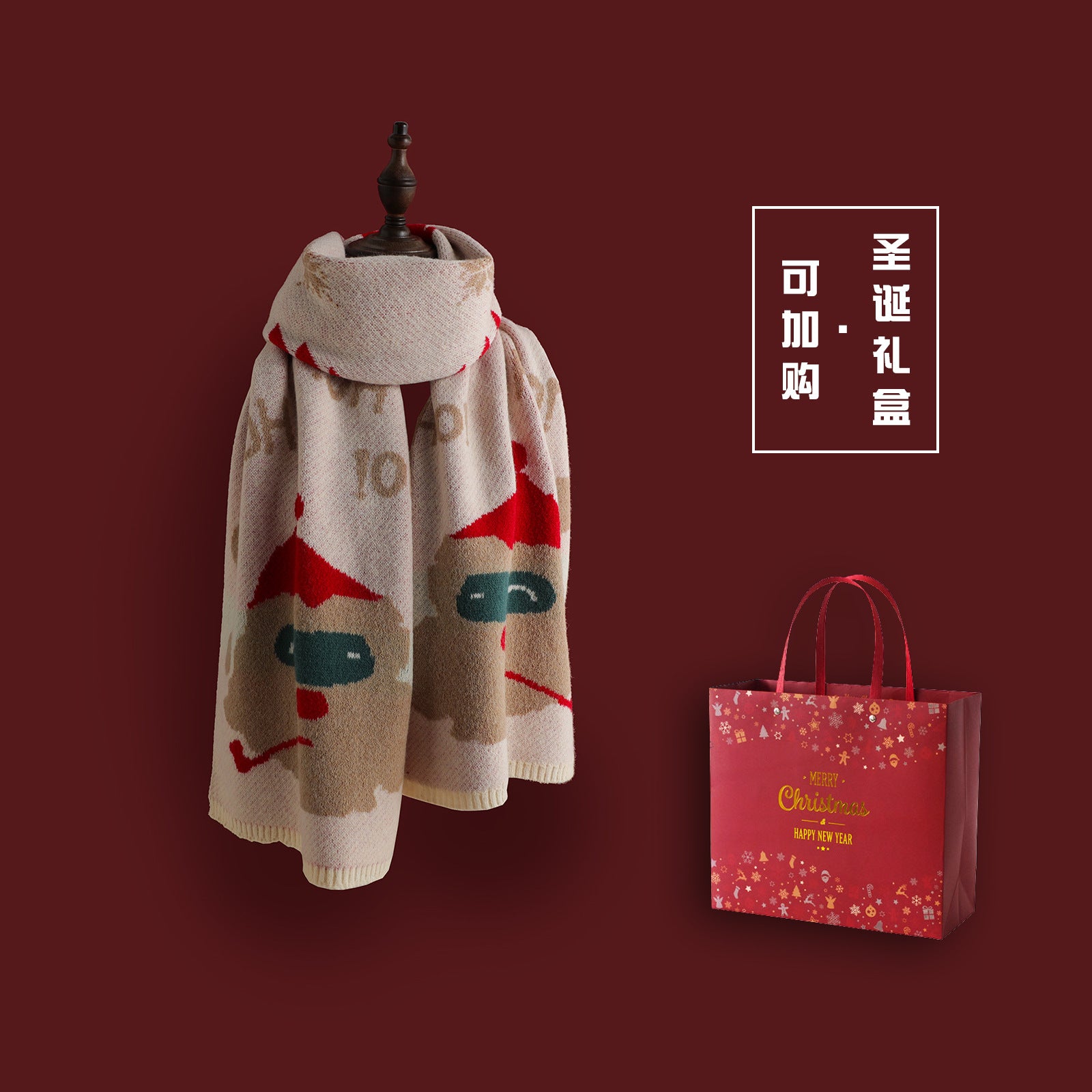 Wholesale Christmas Gifts Red Santa Scarf