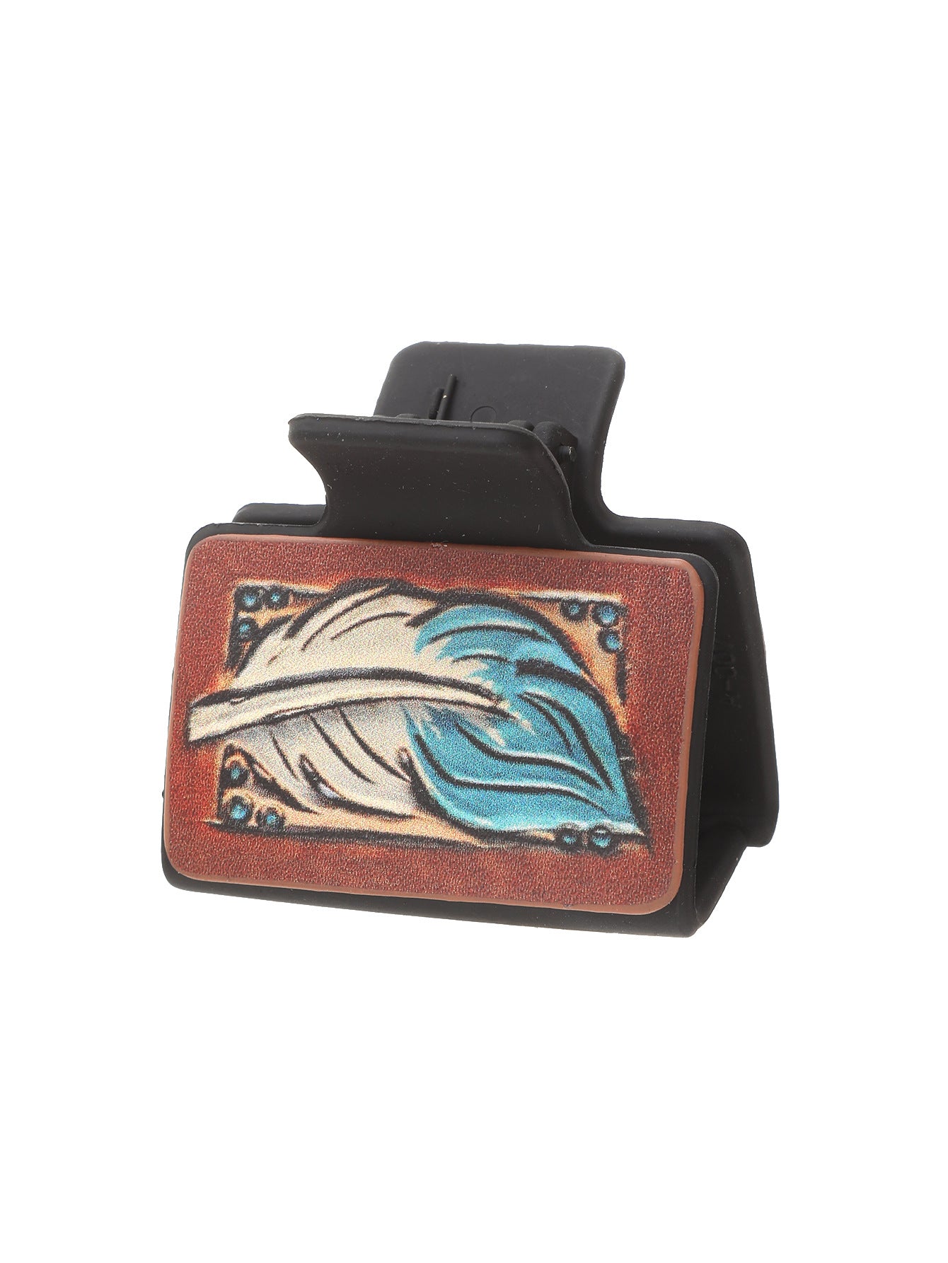 Wholesale Western Style Sunflower Feather Leather Hairpin Shark Clip Combination