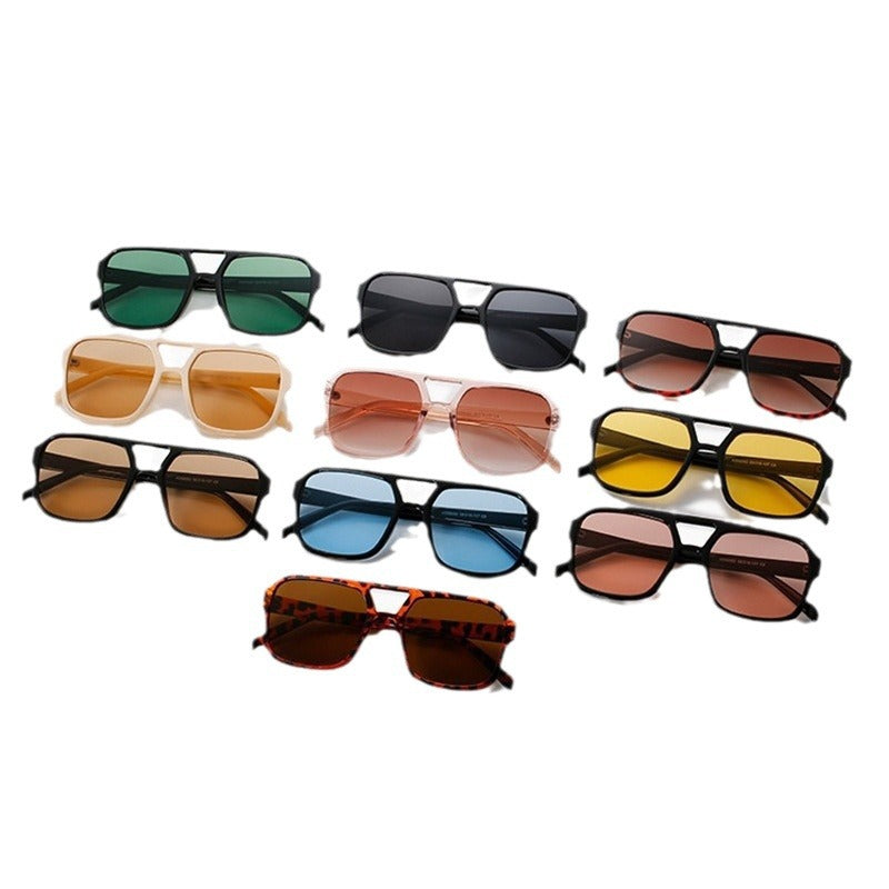 Wholesale Square frame double bridge sunglasses