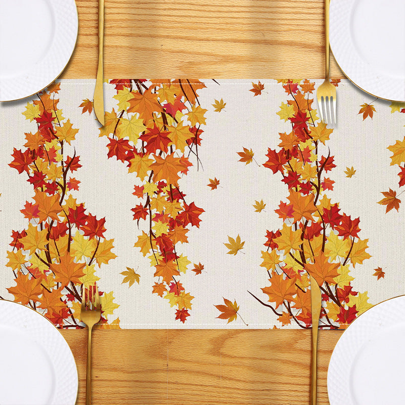 Wholesale Thanksgiving Linen Pumpkin Print Banquet Restaurant Upholstery