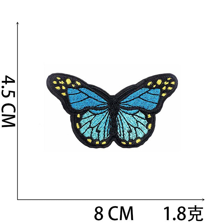 Wholesale Chic Polyester Embroidered Iron On Patches Assorted Butterfly Sunflower Designs For Clothing Craft Supply Resale