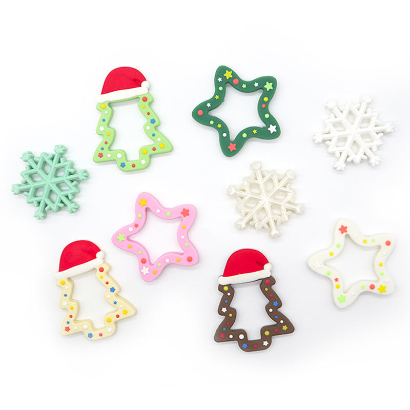 Wholesale Christmas Food Grade Silicone Teething Sticks Baby Chews Pacifier 10PCS
