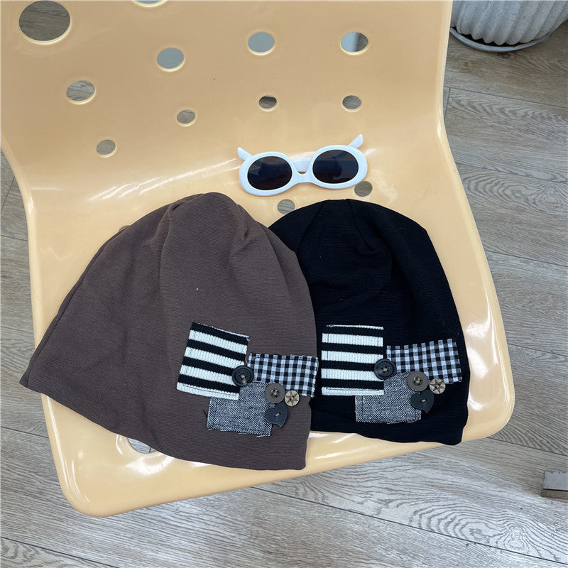 Wholesale Acrylic Autumn Winter Button Patch Pile Pile Hat