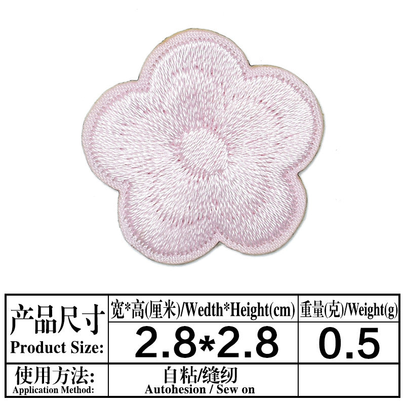 Wholesale Chic Embroidered Plum Blossom Patches Self Adhesive Flower Decorative Accents For Phone Cases Bags ets And Towels