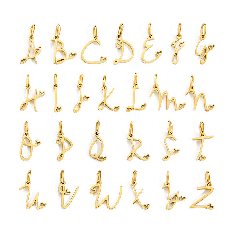 Wholesale English Letter 14k Gold Stainless Steel Pendant