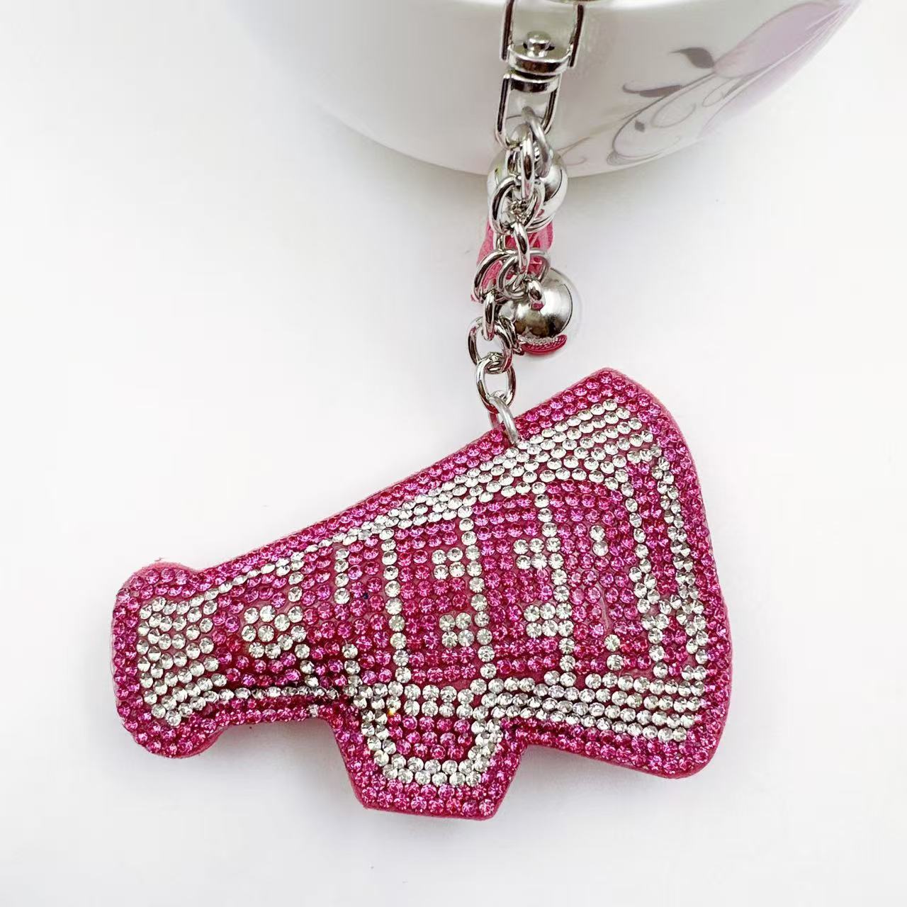 Wholesale  Velvet Hot Diamond Letter Cheer Keychain