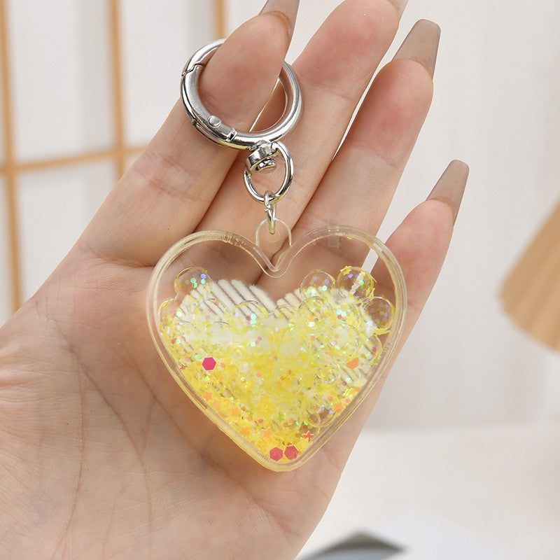 Wholesale Acrylic Oil-Filled Pendant Luminous Iceberg Cup Keychain