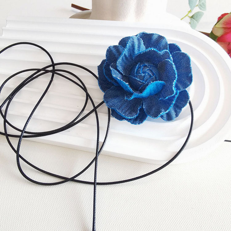 Wholesale Retro girl' s necklace with dark night rose and ns