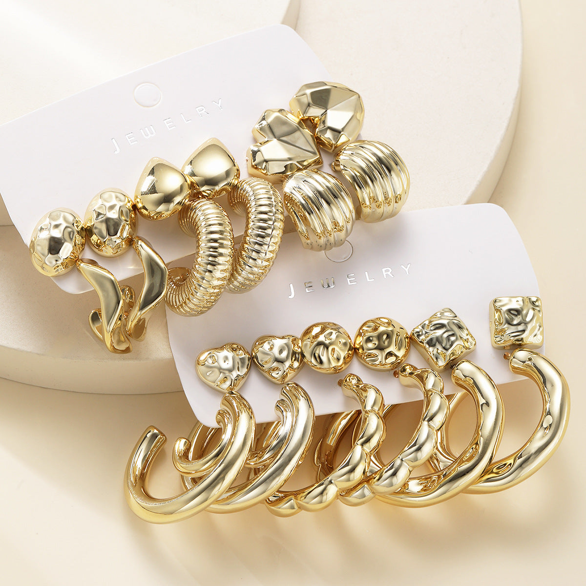 Wholesale 12pcs Irregular teardrop heart earrings  set