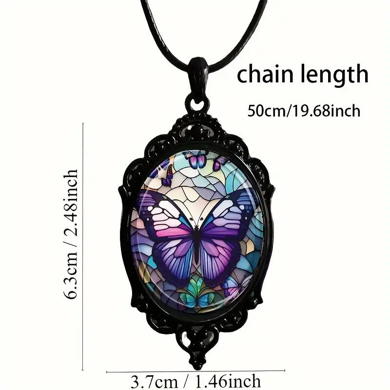 Wholesale Butterfly Necklace Purple Pattern Jewelry