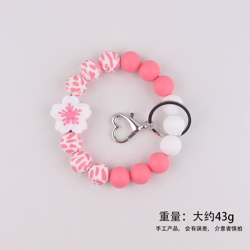 Wholesale Silicone bracelet Begonia keychain