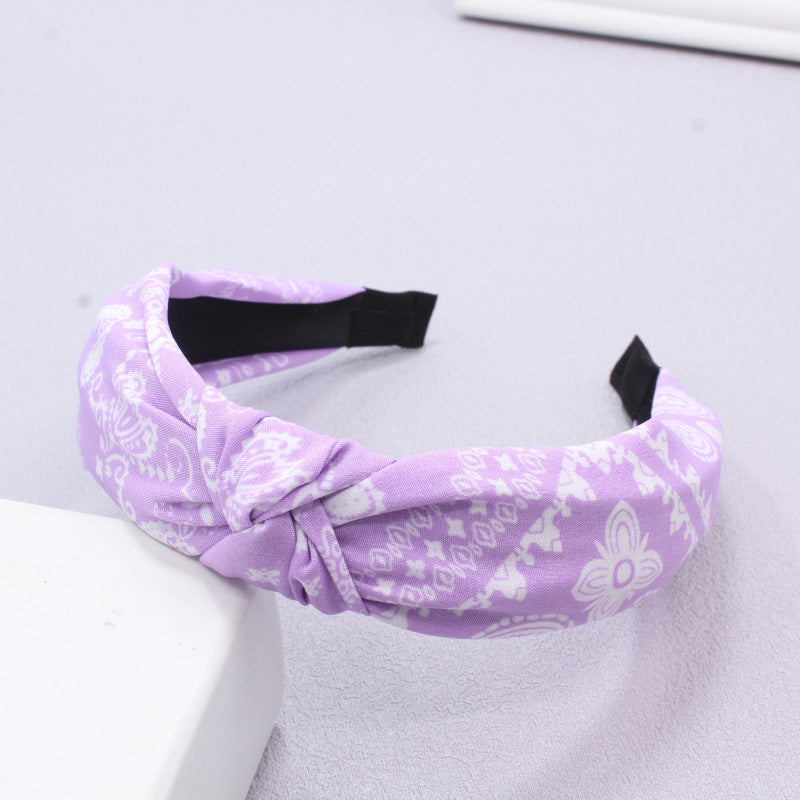 Wholesale Cashew Flower Vintage Wide Edge Fabric Headband