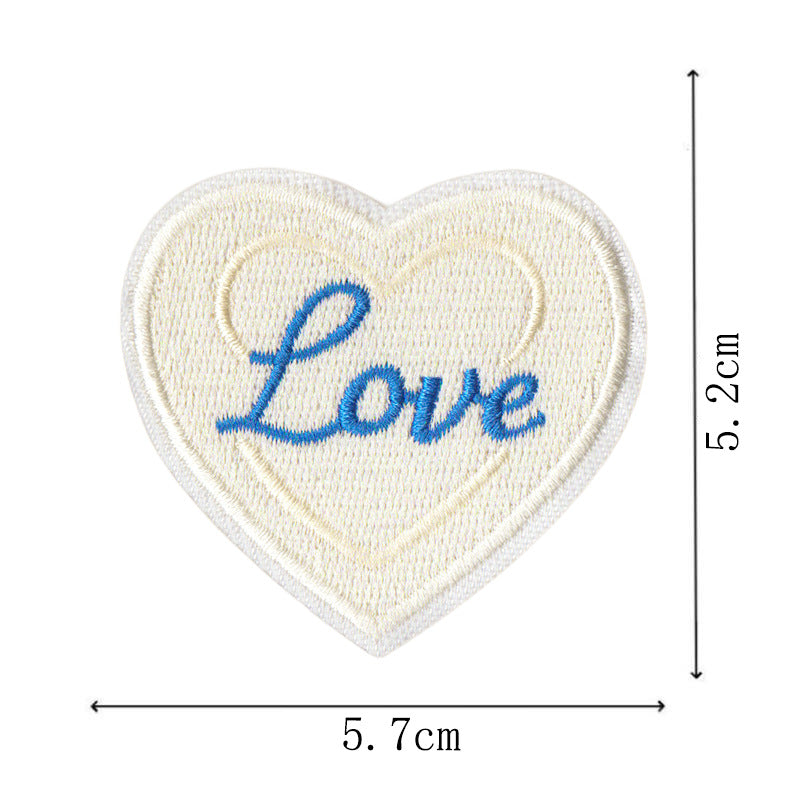 Wholesale The letters LOVE and the shape of a heart Embroidery DIY Patches