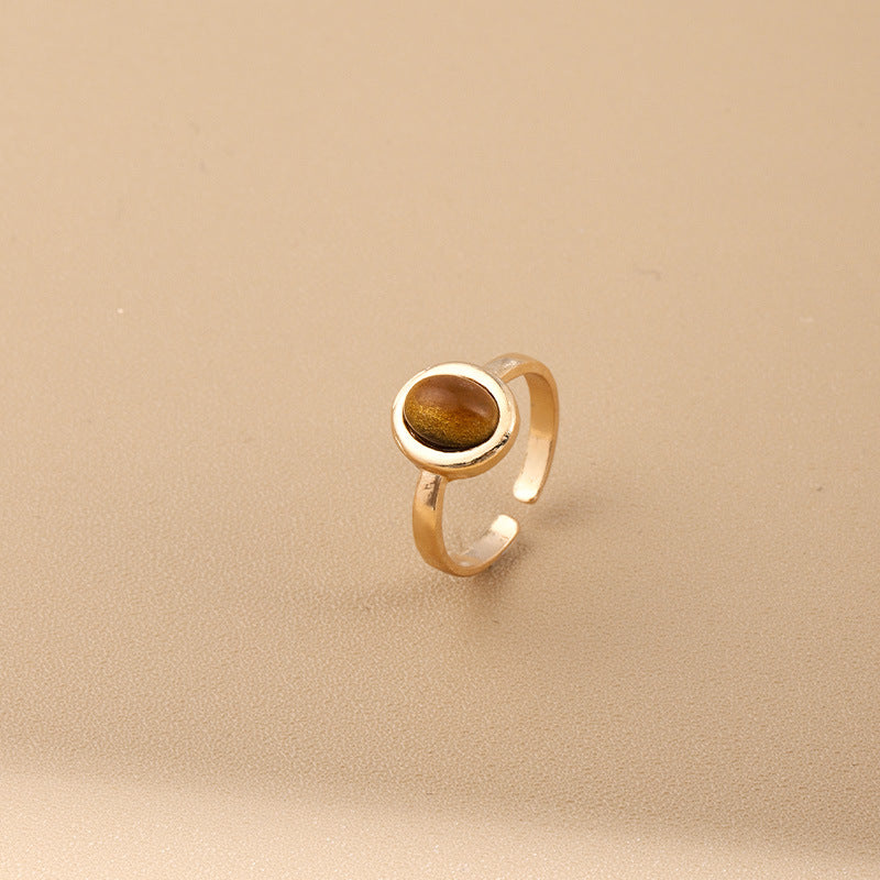 Wholesale Melard Wind Tiger Eye Stone Sunflower Ring