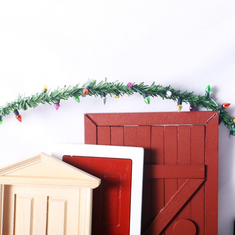Wholesale Dollhouse1:12 doll house mini rattan lights string lights Christmas door model bjd holiday decoration accessories