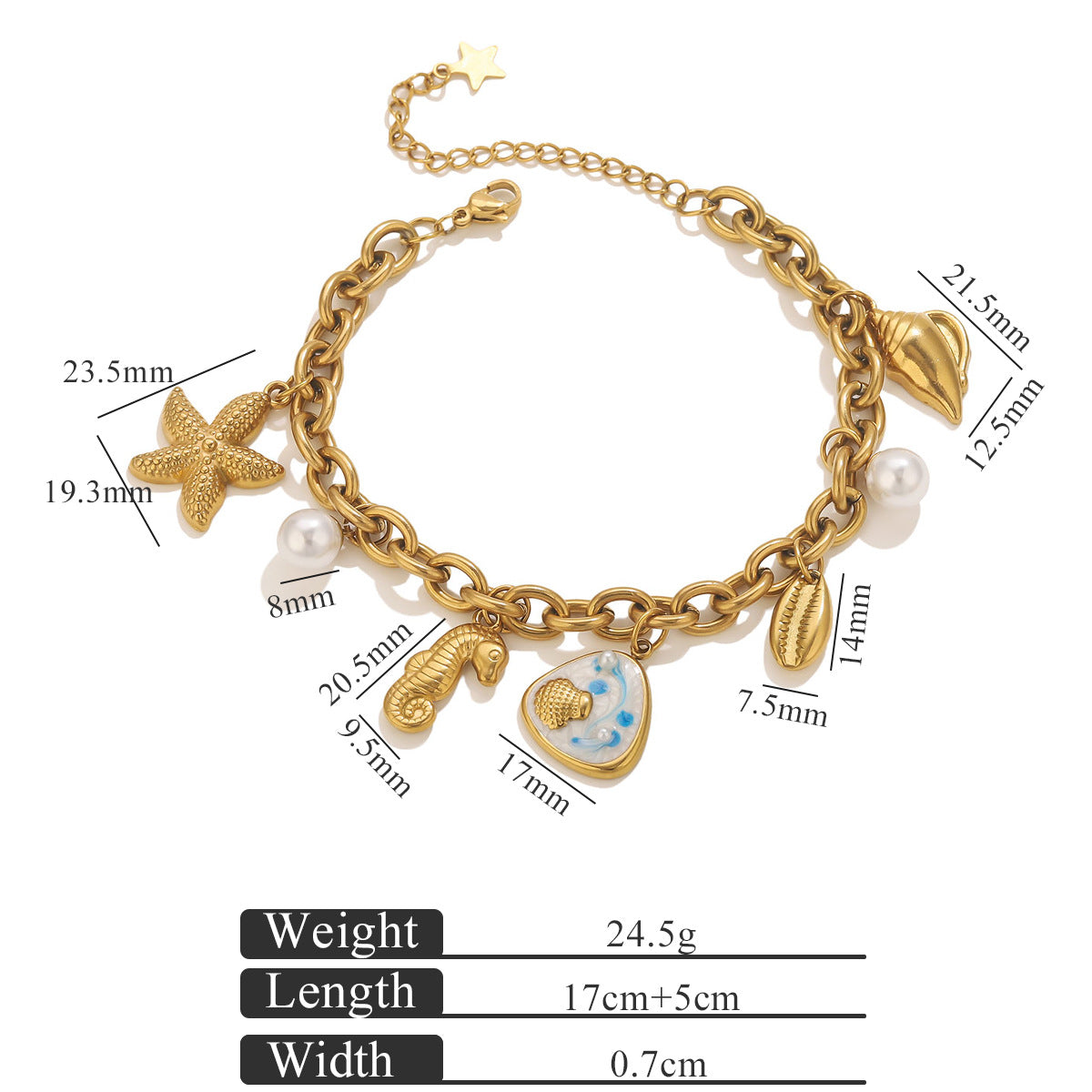 Wholesale Stainless Steel Heart Cherry Bracelet