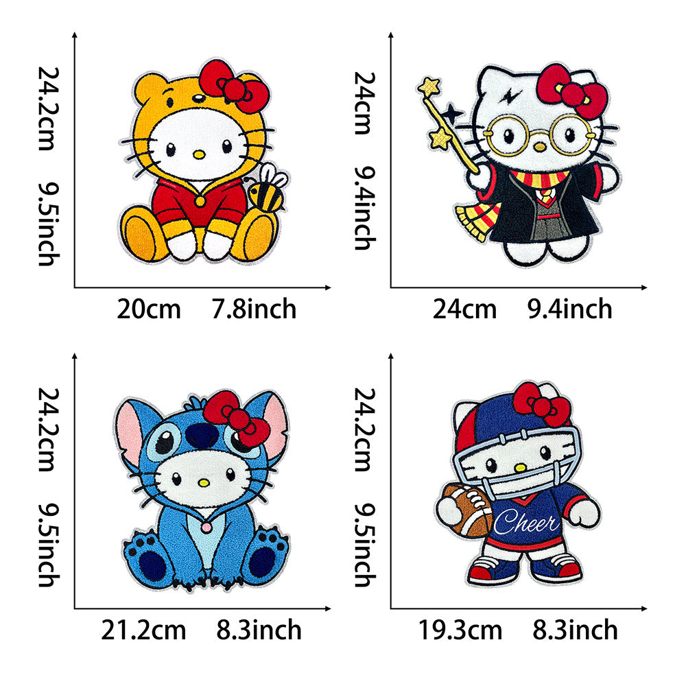 Wholesale Large Chenille Glitter Embroidered Patch Cartoon Applique For Shoes Hats Fashion Accessory Gift Resale OLY Exclusive