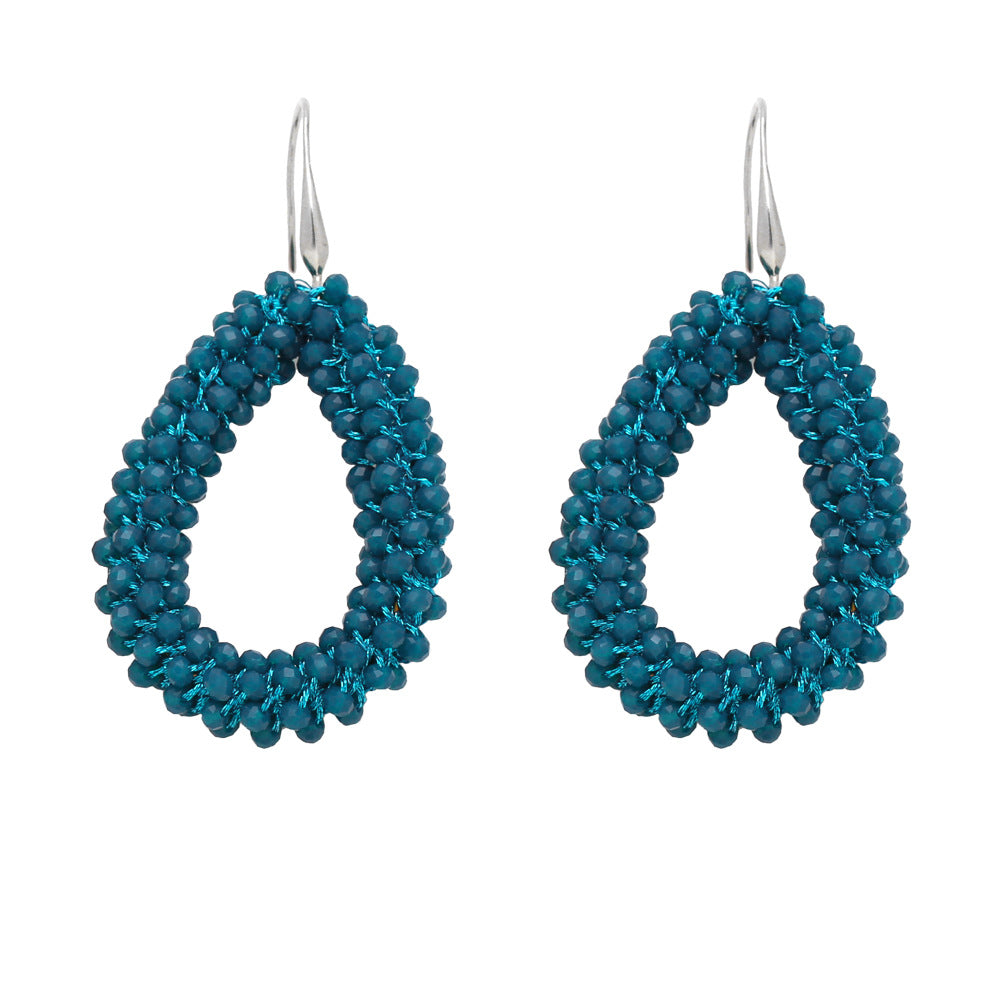 Wholesale Handmade Beaded Drop Shape Rice Beads Earrings