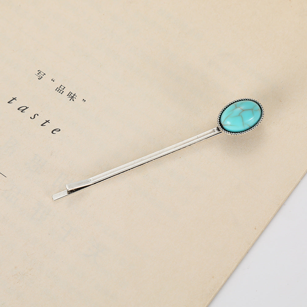Wholesale retro turquoise hairpin suit simple personality trend hair clips