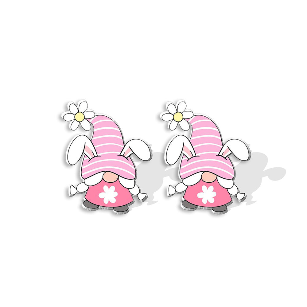Wholesale Easter Dwarf Rabbit Carrots Plastic Earrings