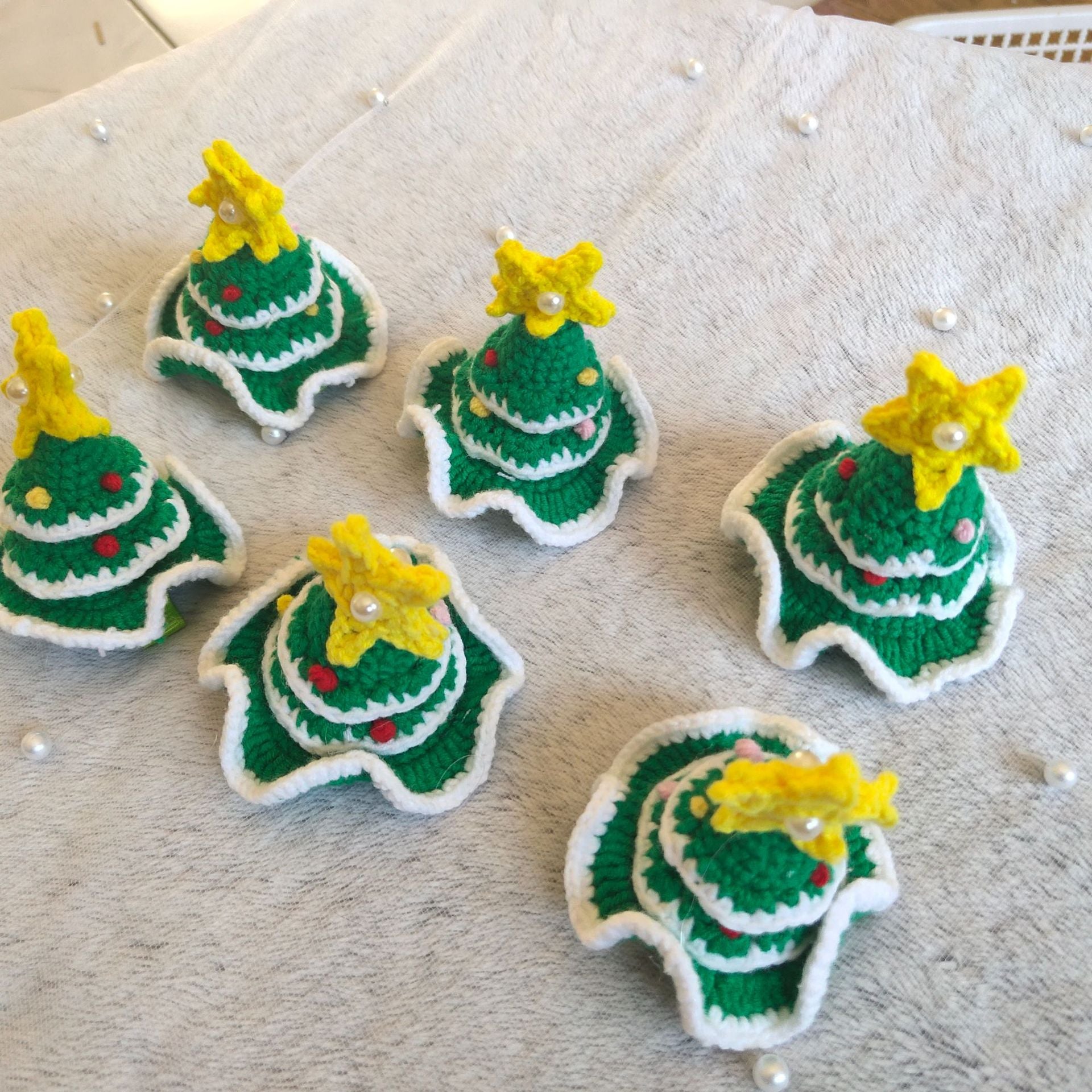 Wholesale Christmas Tree Knitted Wool Hair Clips