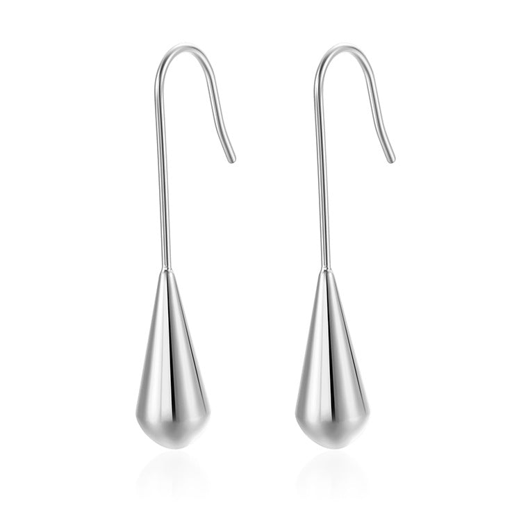 Wholesale simple earrings water drop Stainless steel earrings women tassel long ear hook