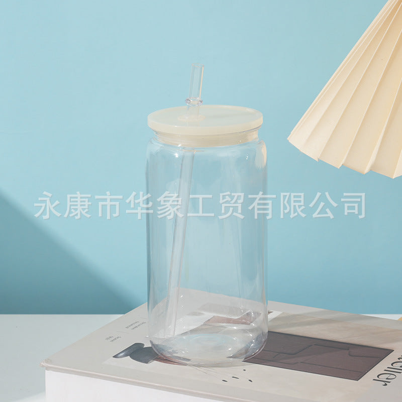 Wholesale PC plastic cup 16oz jelly colored single-layer plastic cup