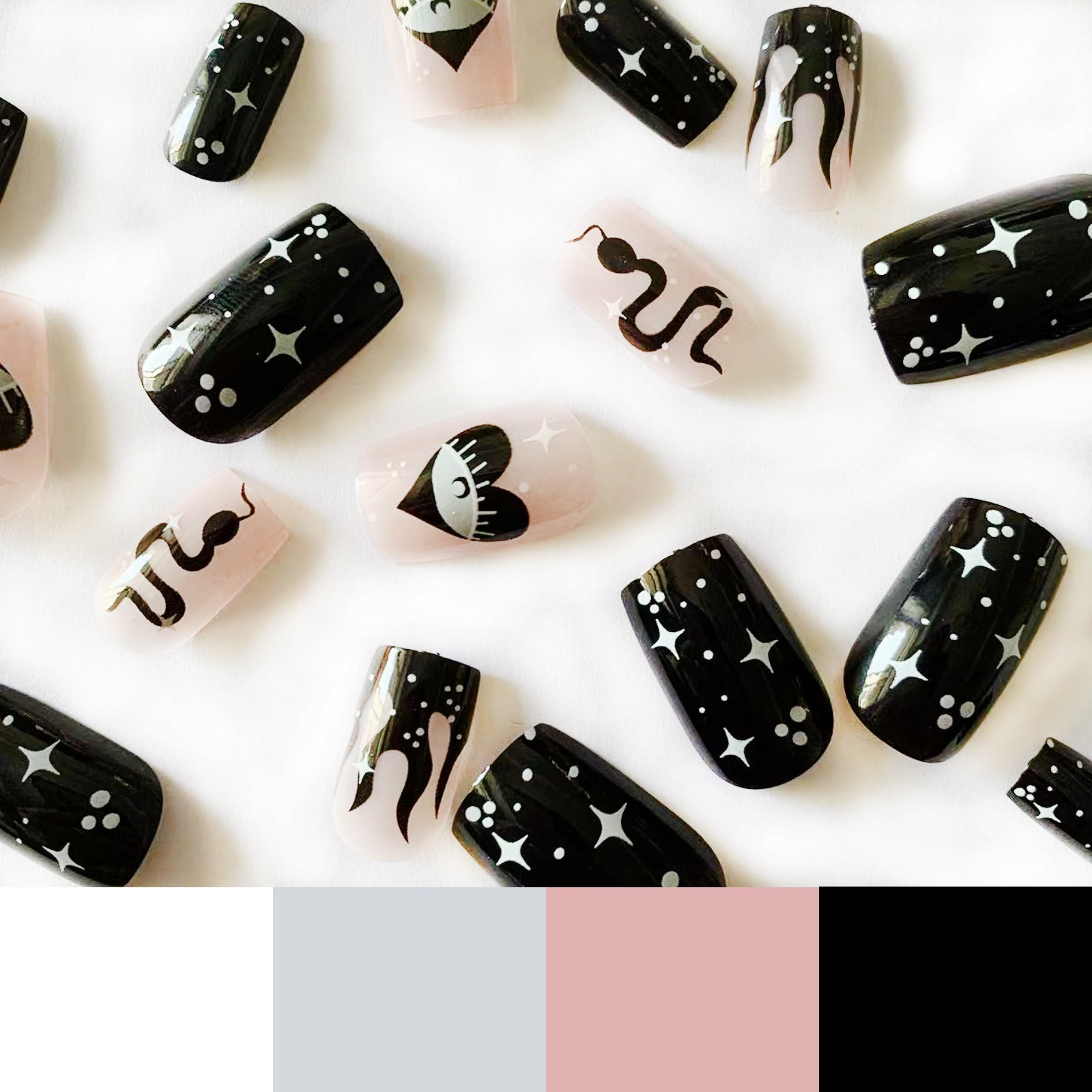 Wholesale Black Snake Devil Eyes Nail Stickers