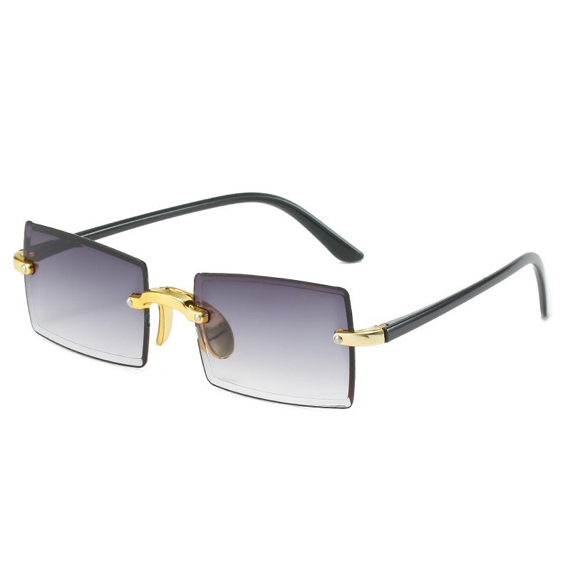 Wholesale PC Frameless Cut Edge Square Gradient Sunglasses