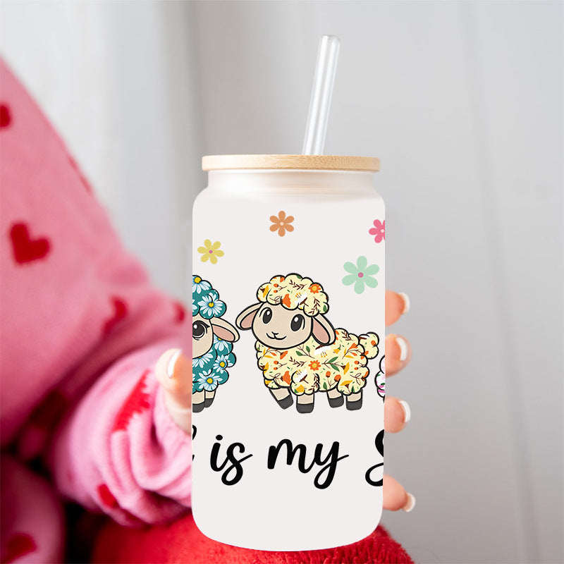 Wholesale Colorful Happy Animals 16oz Cup UV DTF Wraps