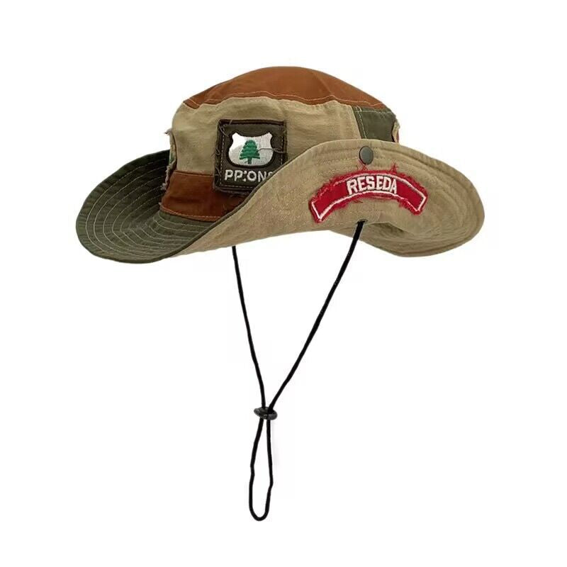 Wholesale Vintage Patches Western Cowboy Street Bucket Hat