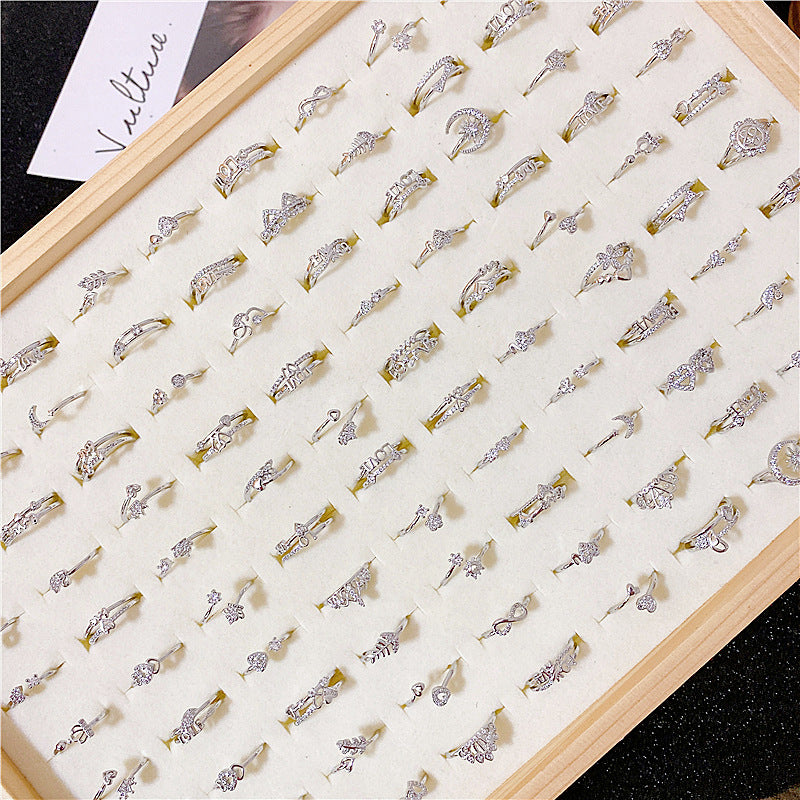 Wholesale 5PCS Open Non-fading Irregular Adjustable Rings