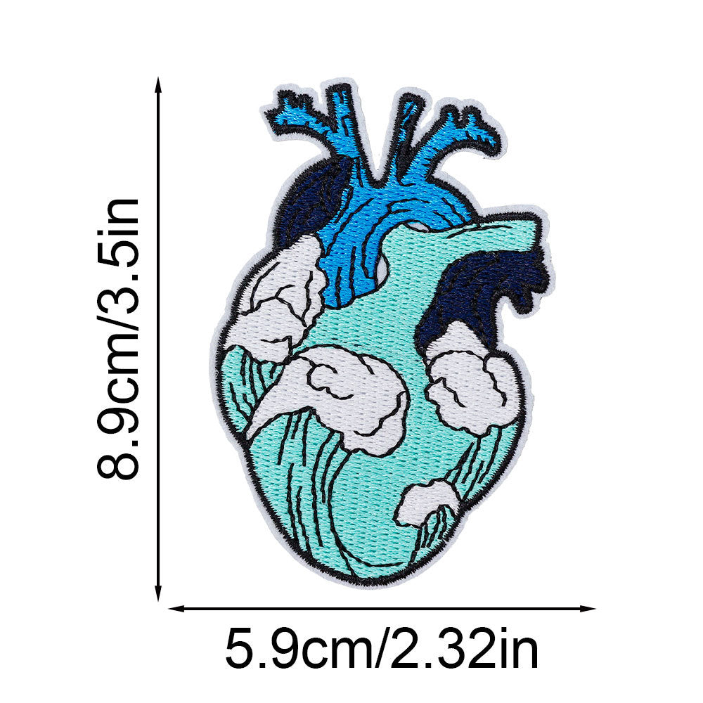 Wholesale Heart-shaped embroidery patch letters multi-color spelling DIY accessories