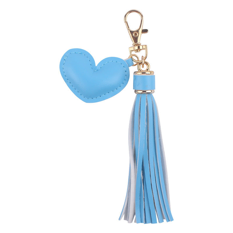 Llavero de borla de cuero de corazón al por mayor