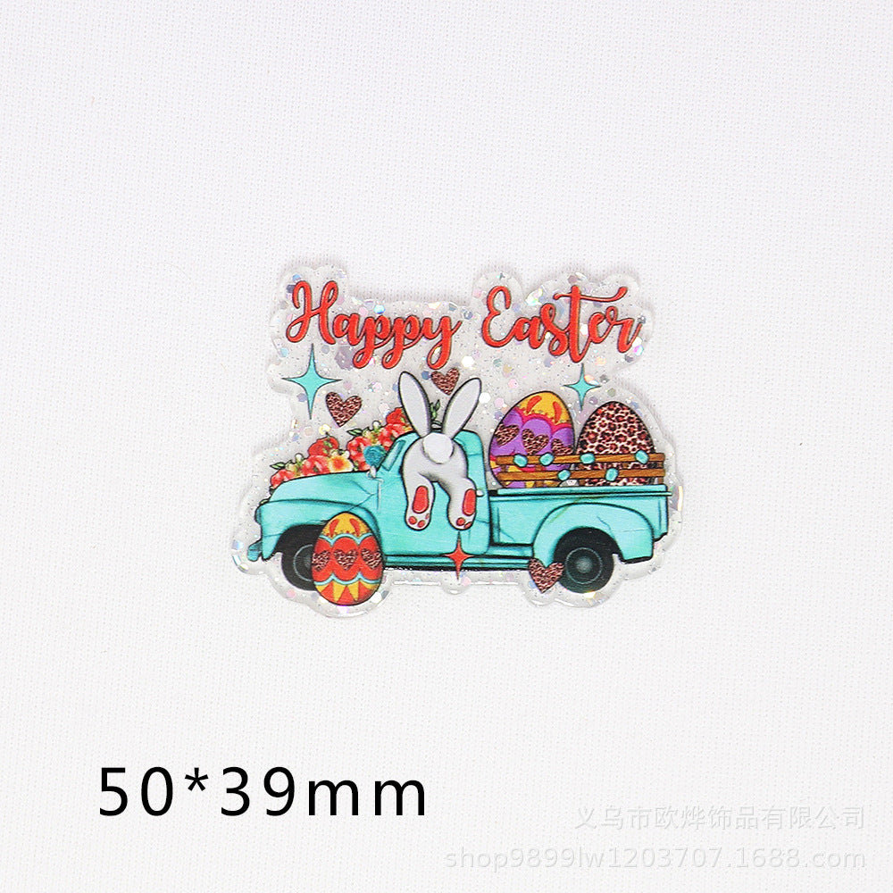 Wholesale 10pcs Easter Cartoon Rabbit Acrylic Cute DIY Patch Accessories