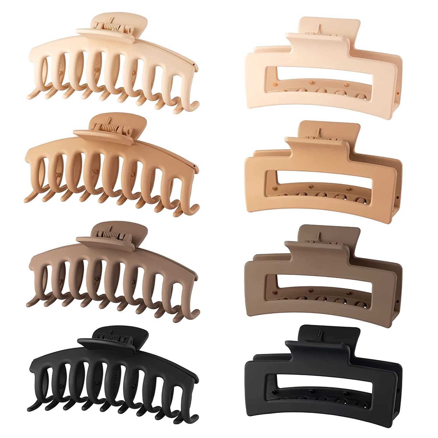 Wholesale 8PCS Seamless Frosted Rectangular Resin Hair Clips
