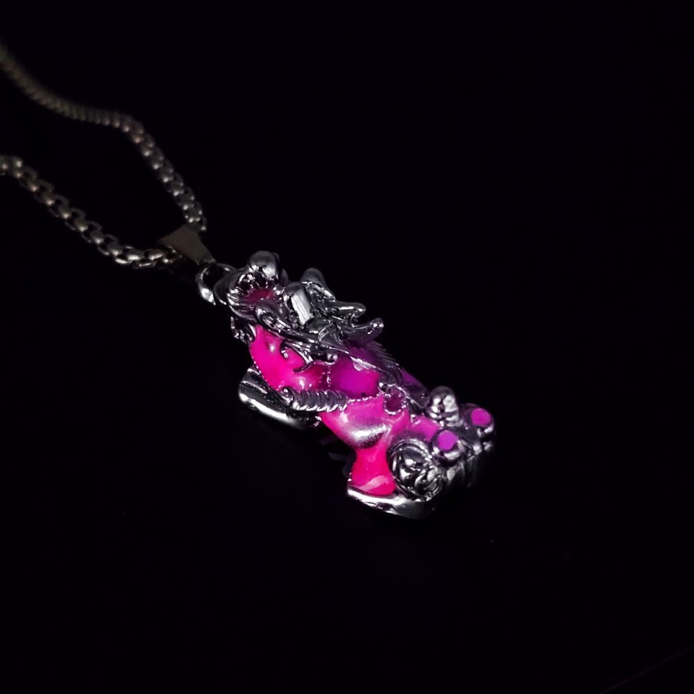 Wholesale Men' s Luminous Necklaces Luminous Auspicious Cloud Alloy Pendant