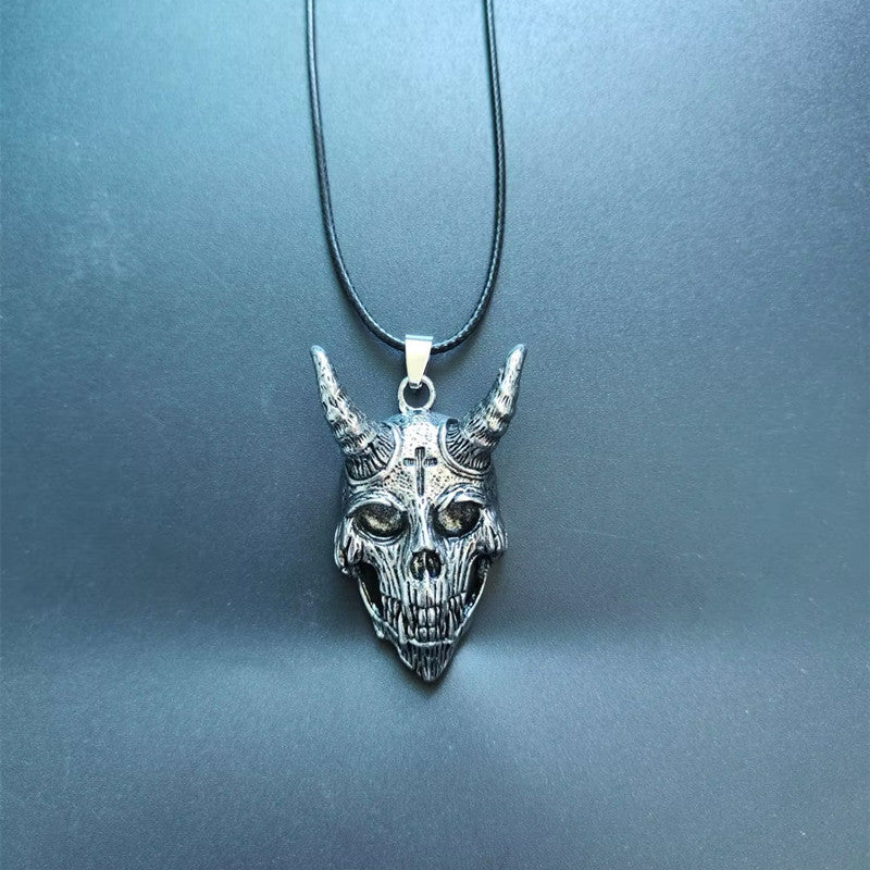 Wholesale Sheep Head Devil Skull Mask Alloy Necklace