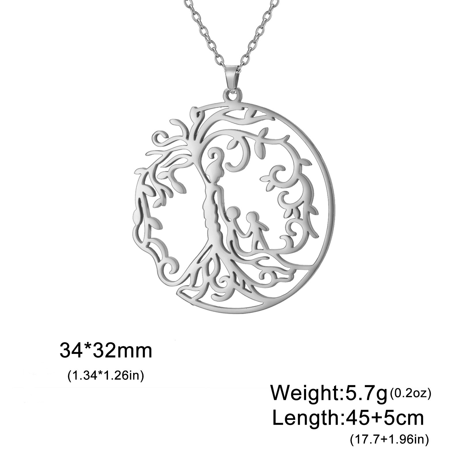 Wholesale Mother' s Day electroplated Tree of Life parent-child Stainless steel necklace