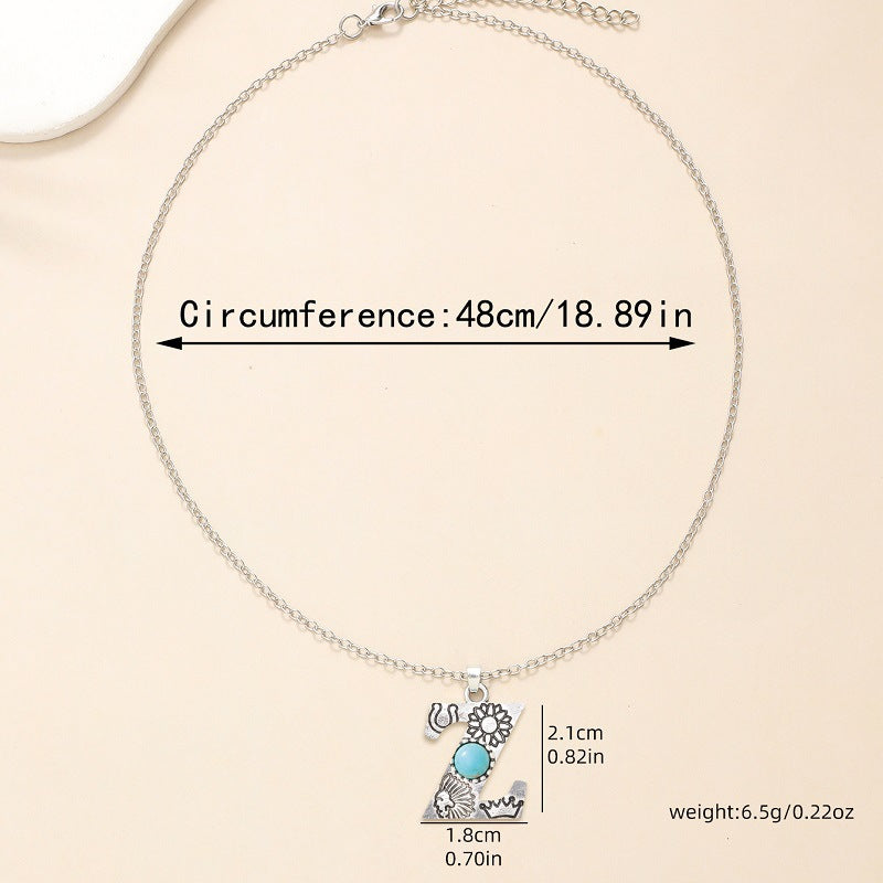 Wholesale Alloy English letter necklace western style