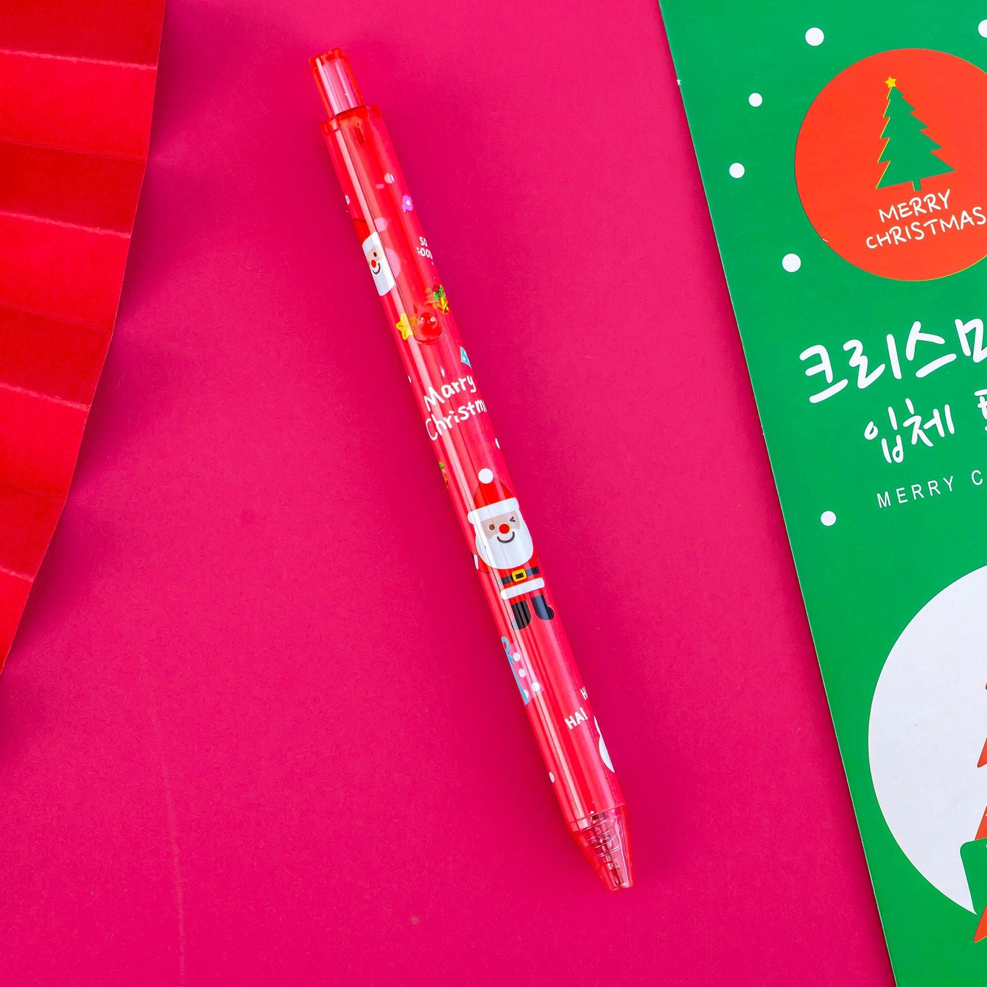 Wholesale Plastic Christmas Gifts Cartoon Press Rollerball Pen