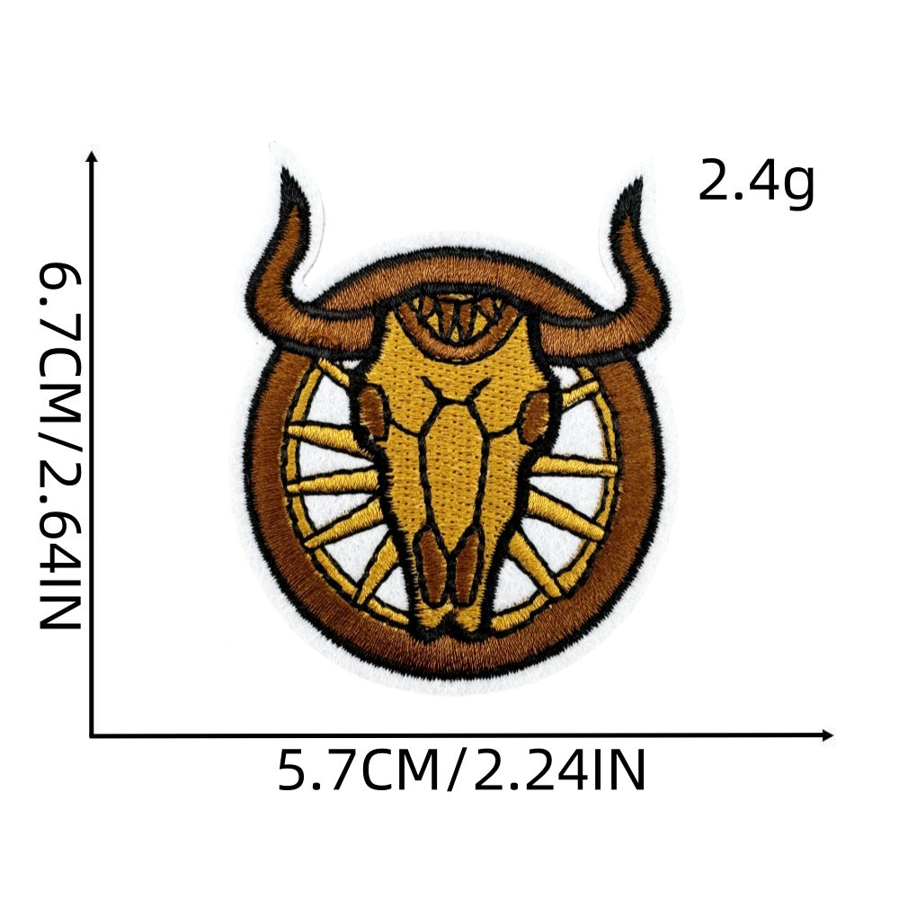 Wholesale Trendy Embroidered Denim Patches Western Graffiti Cartoon Designs Clothing DIY Iron On Accessories