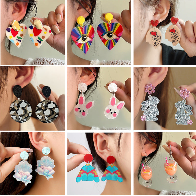 Wholesale Small fresh three-dimensional flower earrings