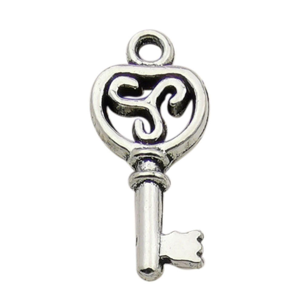 Wholesale DIY Love Handmade Vintage Silver Small Key Necklace Pendant Accessories